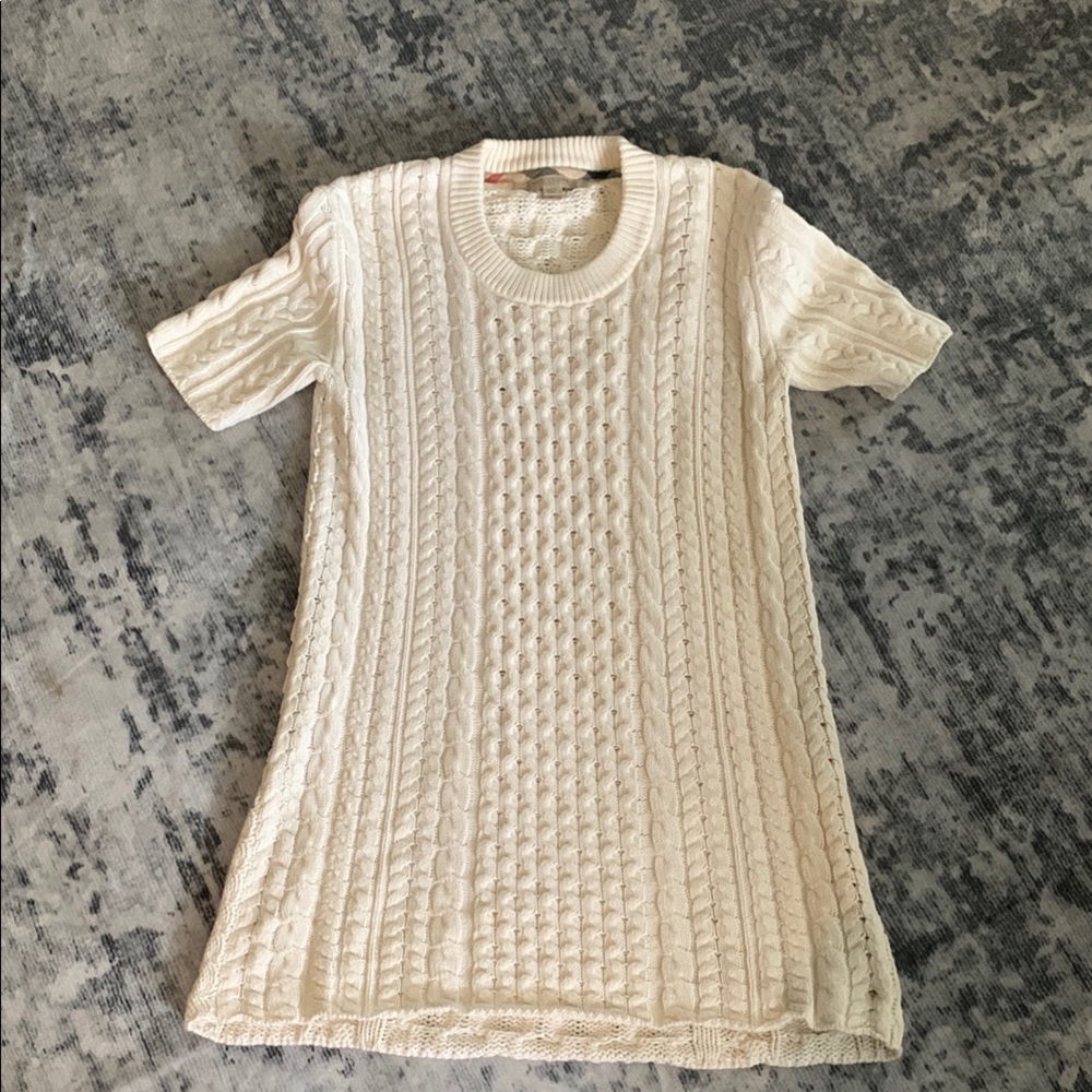 Burberry Brit white Cable Knit Sweater Dress size medium